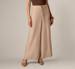 Wide Leg Airflow Braided Trim Pant In Bamboo