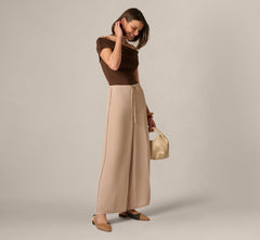 Wide Leg Airflow Braided Trim Pant In Bamboo