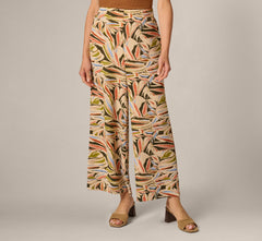 Wide Leg Airflow Crinkle Pant In Watercolor Leaf