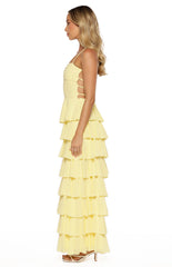 Georgie Yellow Ruffle Maxi Dress - PRE ORDER