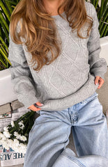 Hardy Grey Cable Knit Sweater