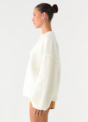 Jack Oversized Knit Sweater - Cream