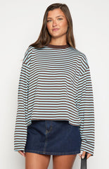 Lioness Bloom Chocolate Sea Stripe Long Sleeve Top