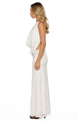 Rozie White Polka Dot Mesh Top