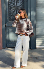 So Breezy Chocolate Stripe Long Sleeve Top - PRE ORDER