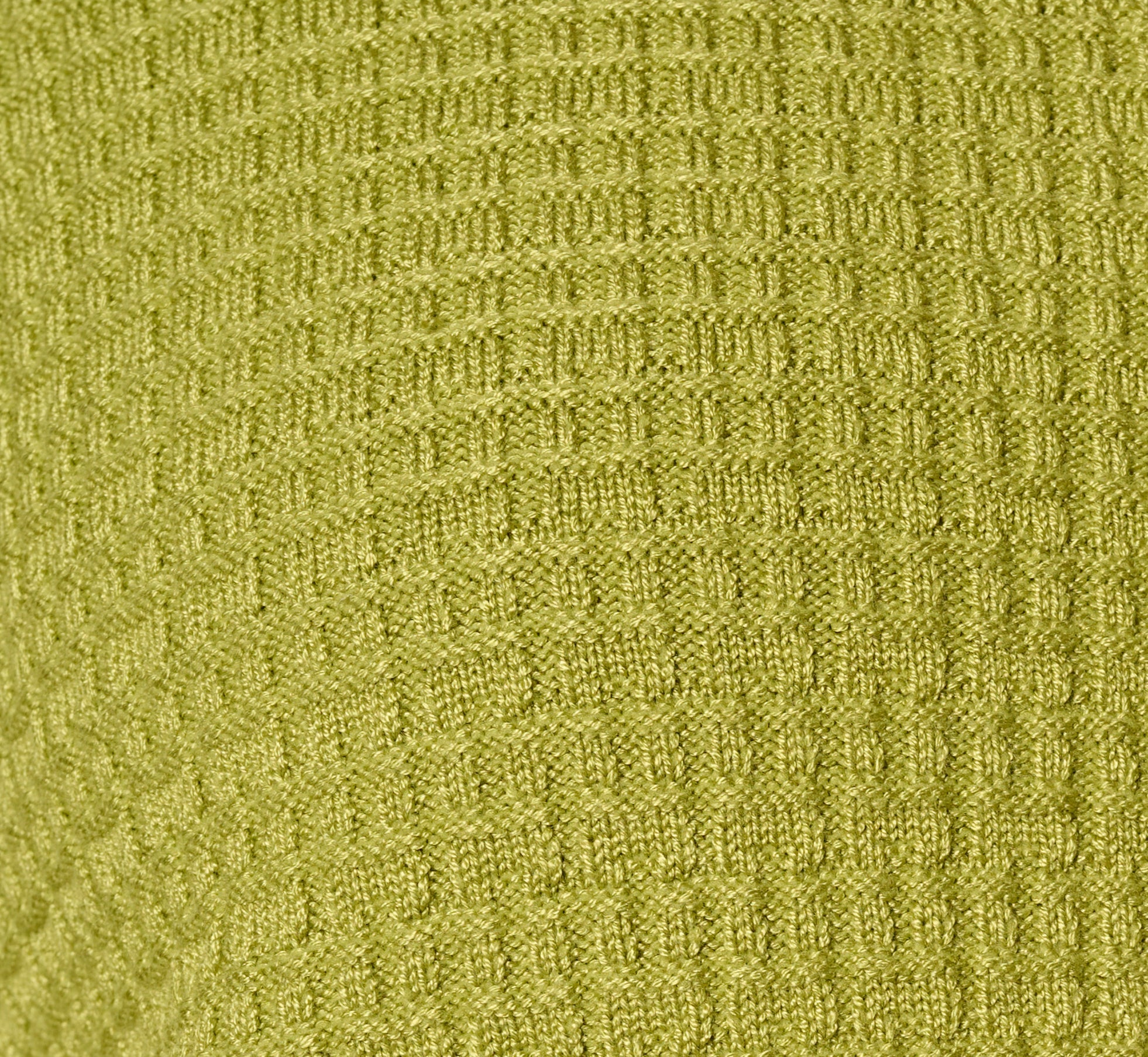 Waffle Knit Cardigan Sweater With Frayed Edges In Apple Green