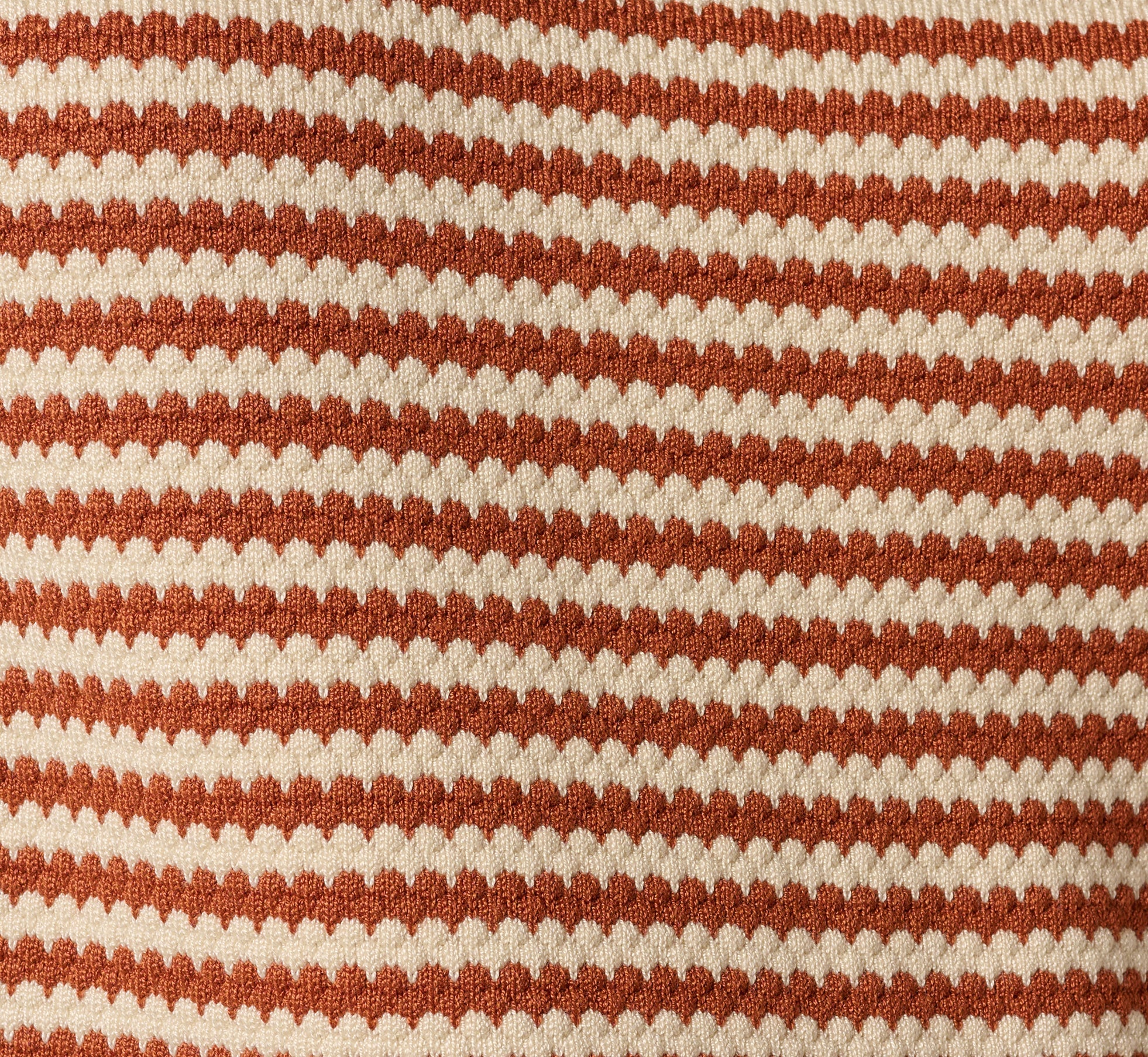 Three Quarter Sleeve Stripe Knit Sweater Top In Cream Mocha Bisque
