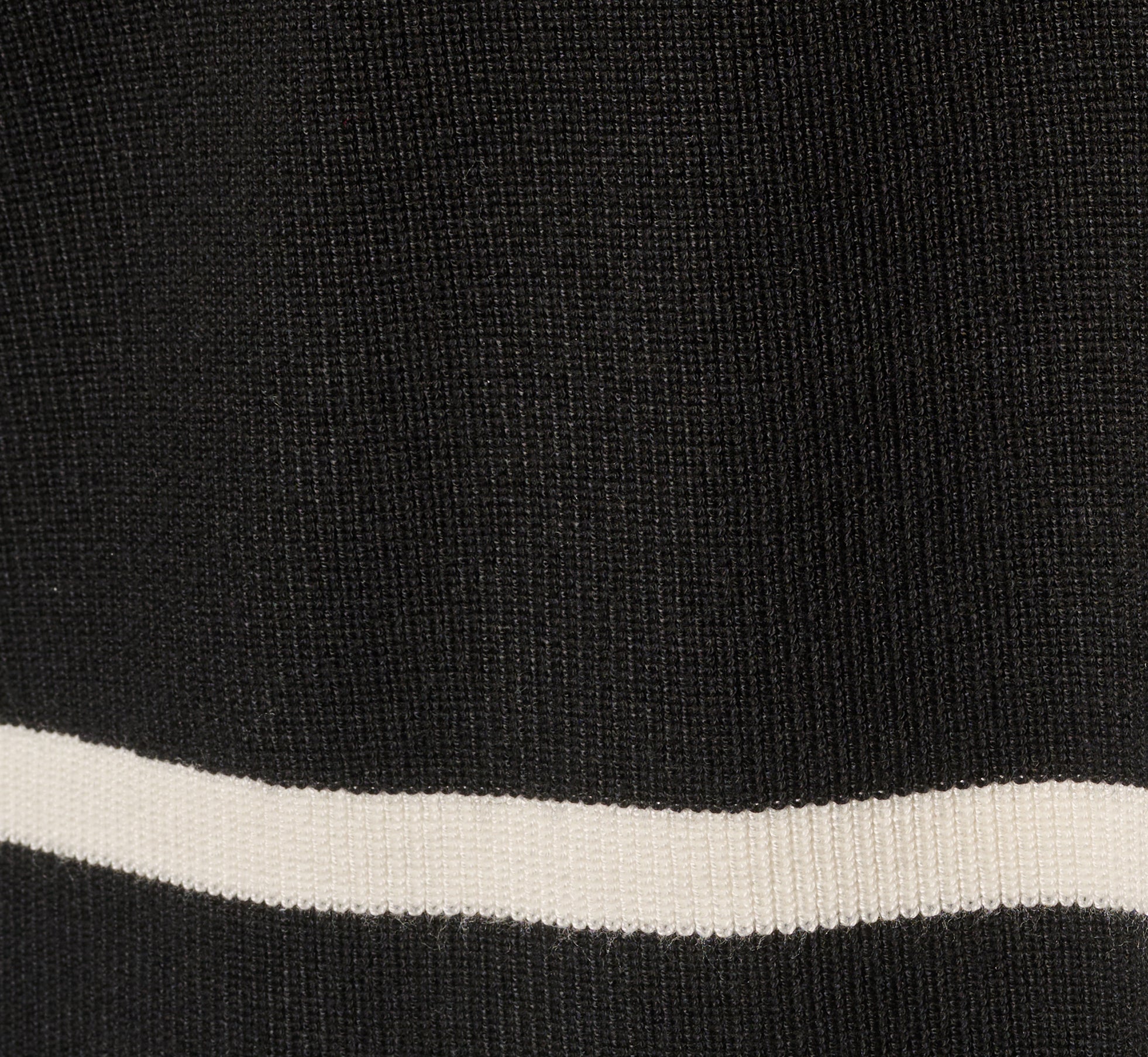 Long Sleeve Drop Shoulder Twofer Sweater In Black Ivory