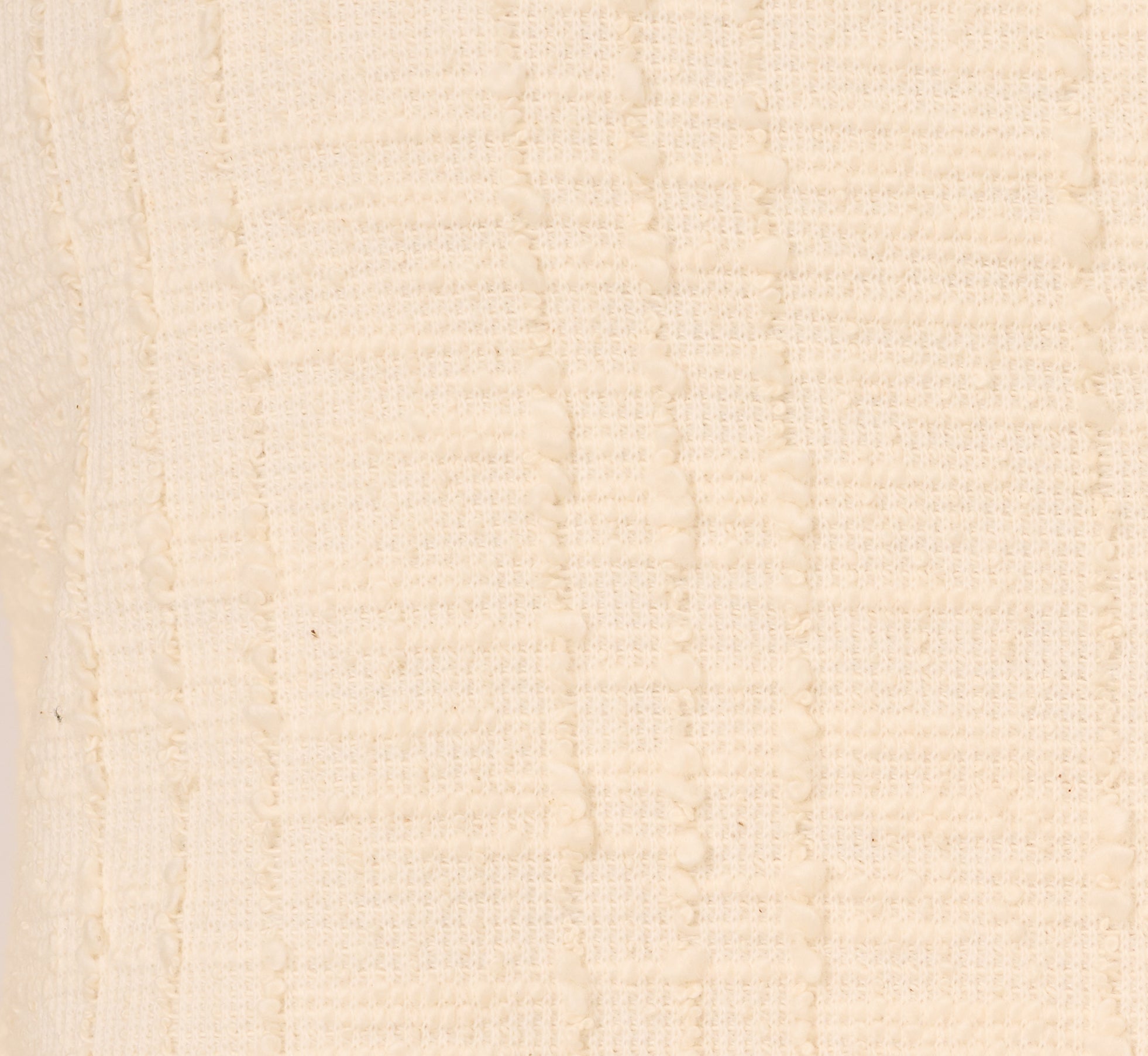Fringe Trim Boucle Tweed Cardigan Jacket In Ivory Black