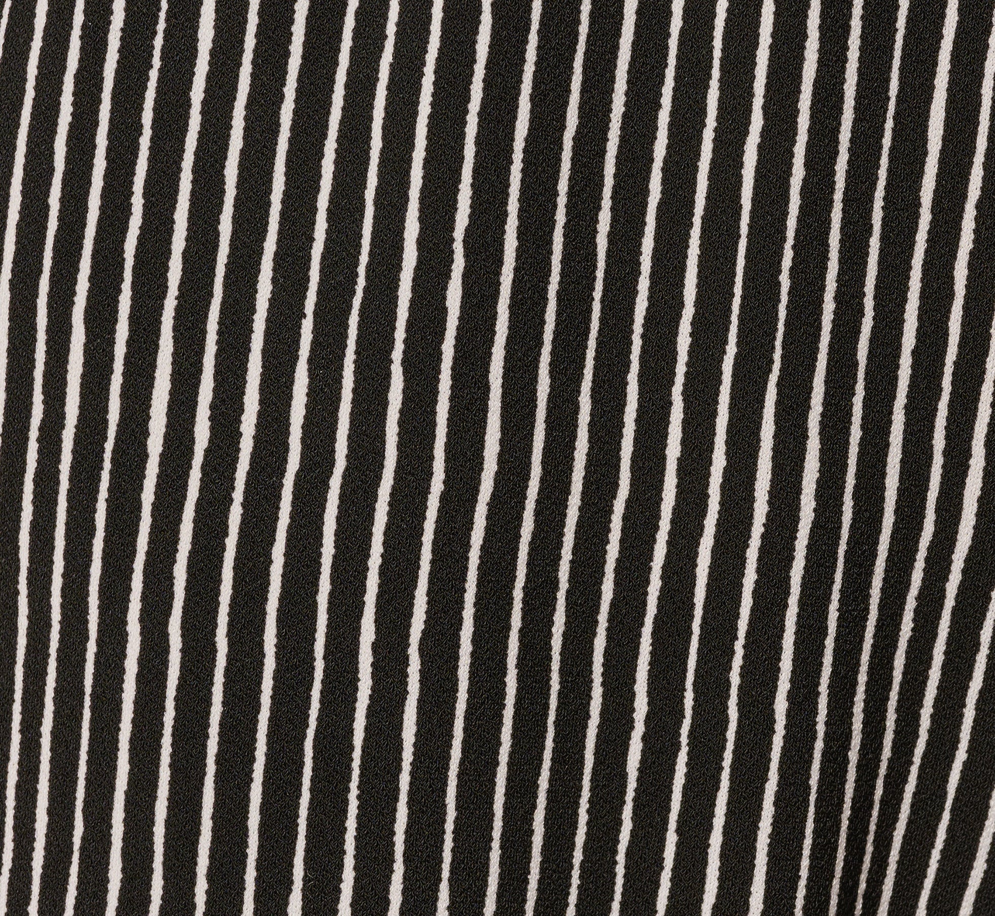 Wide Leg Tie Belt Stretch Pant In Black Ripple Stripe