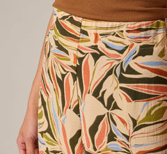 Wide Leg Airflow Crinkle Pant In Watercolor Leaf
