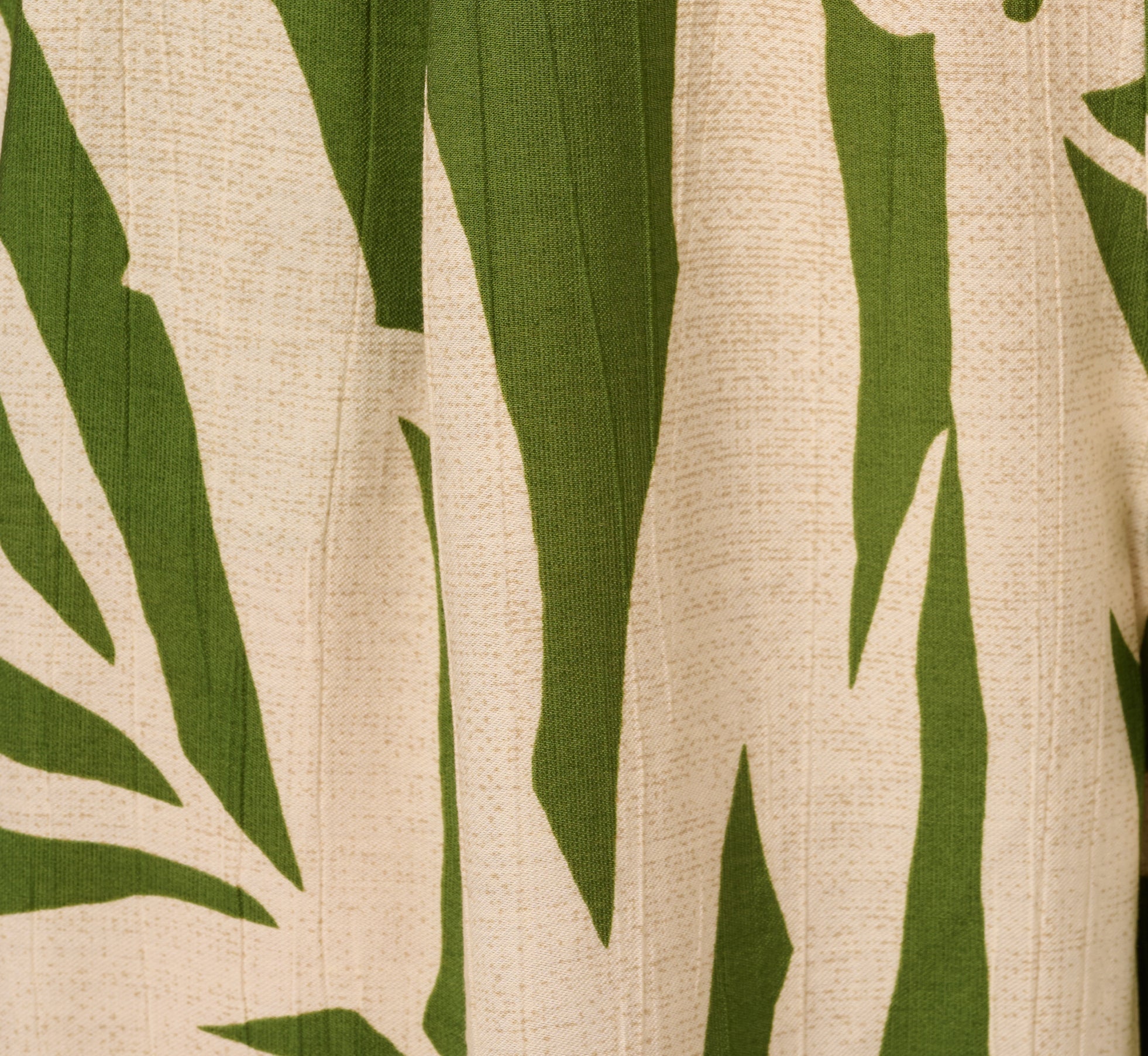 Sleeveless Palm Leaf Wide Leg Jumpsuit In Green Ivory