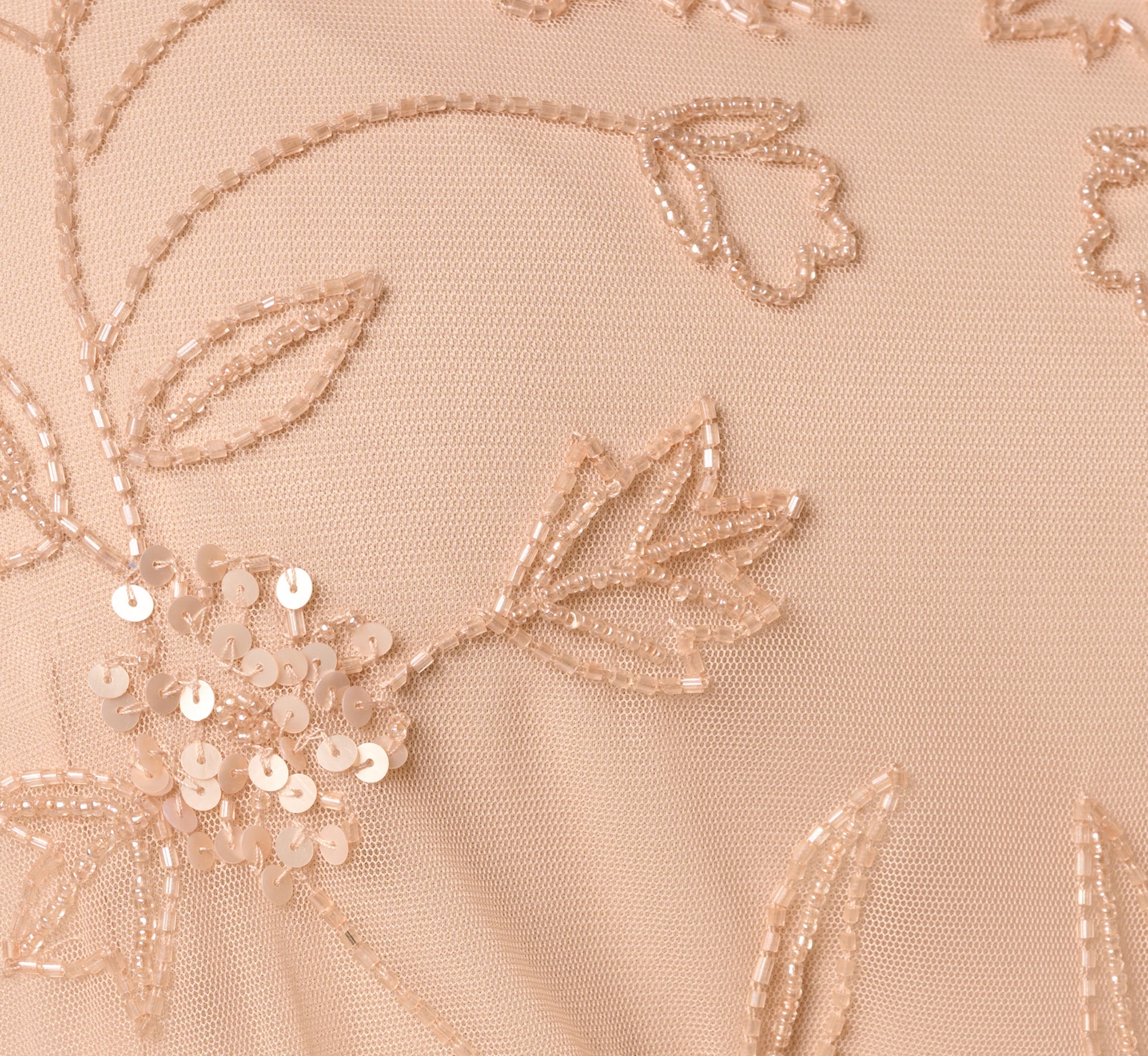 Plus Size Flutter Sleeve Blouson Beaded Gown In Blush