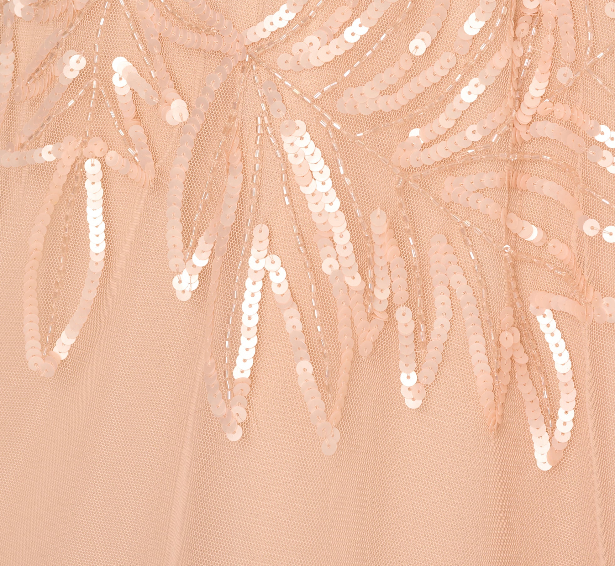Short Sleeve Sequin Bead Midi Dress In Blush