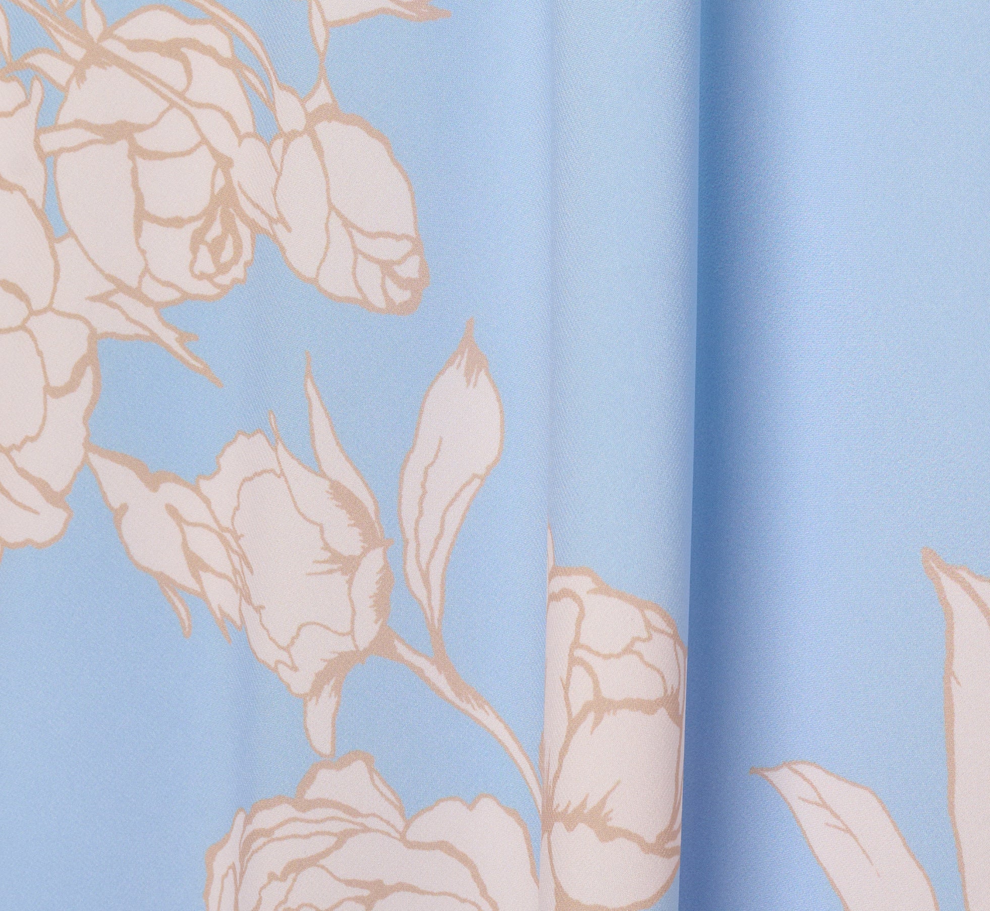 Floral Chiffon Blouson Halter Midi Dress In Blue Ivory