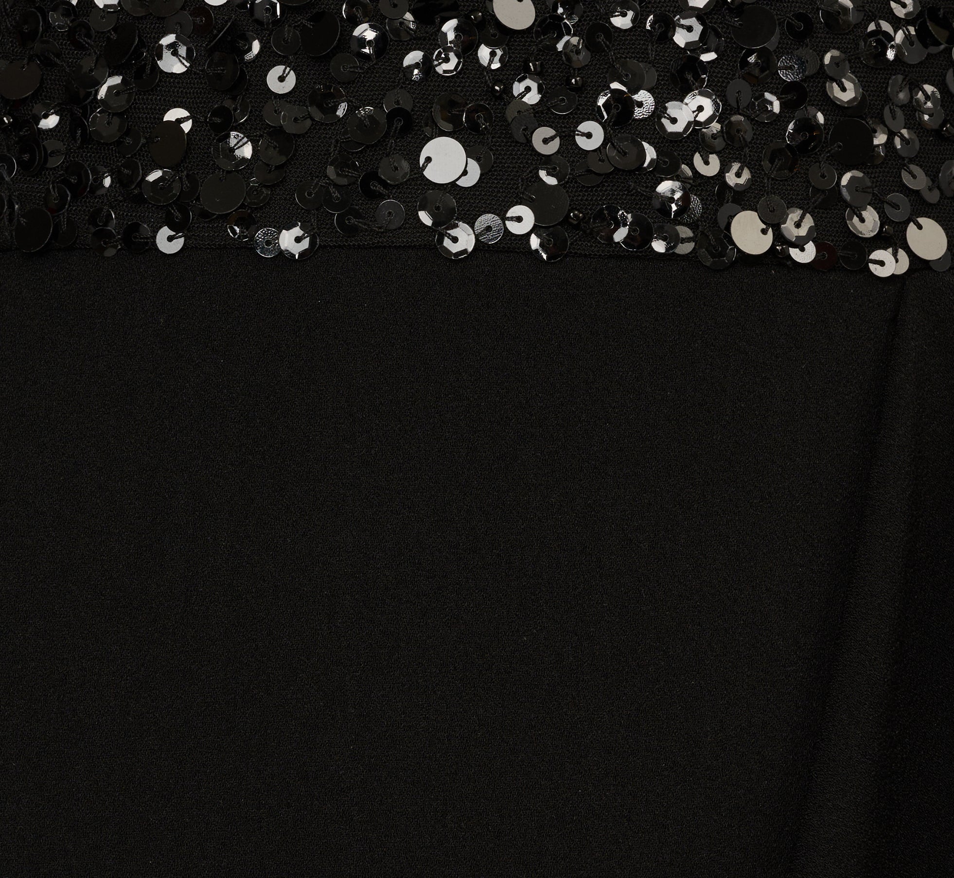 Strapless Sequin Ruffle Combo Gown In Black