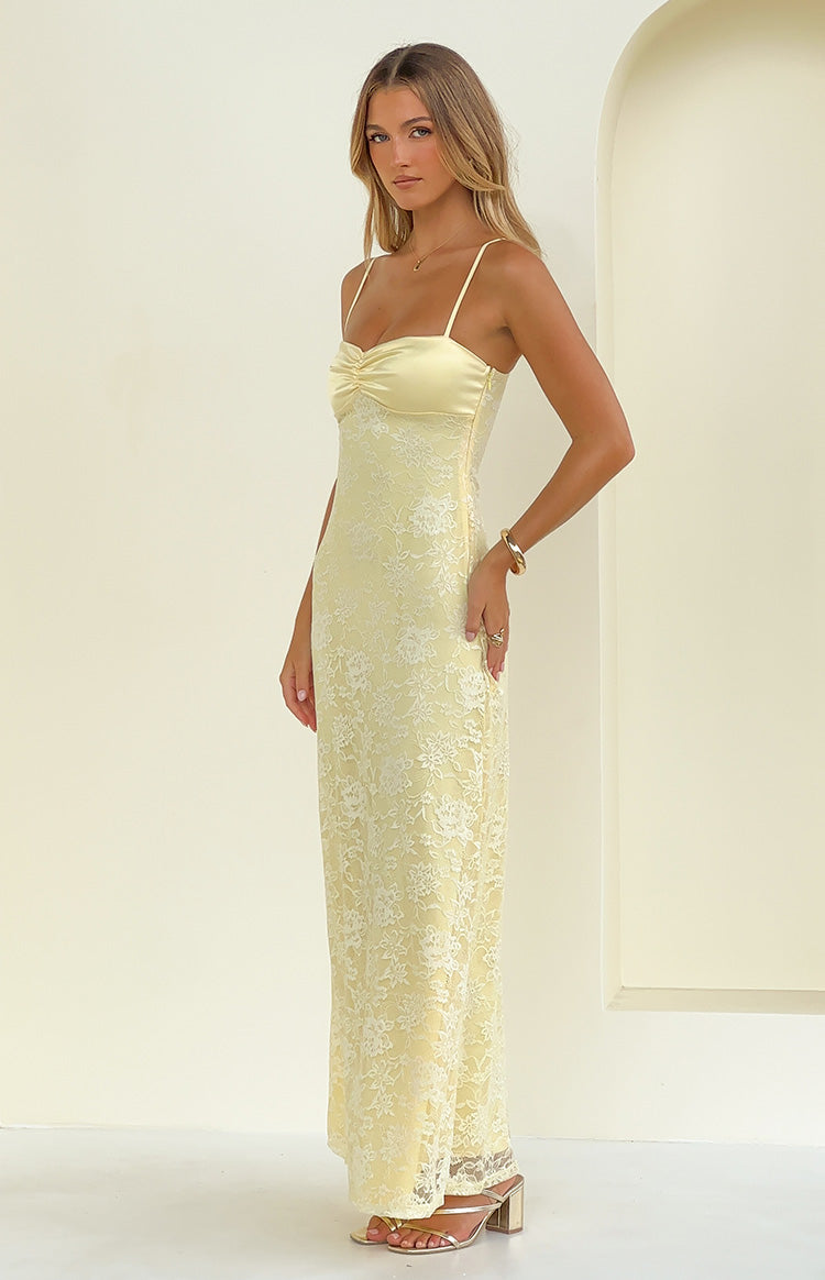 Ely Yellow Lace Maxi Formal Dress - PRE ORDER