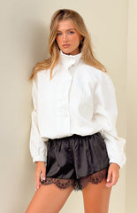 Enya Cream Funnel Neck Sports Jacket - PRE ORDER