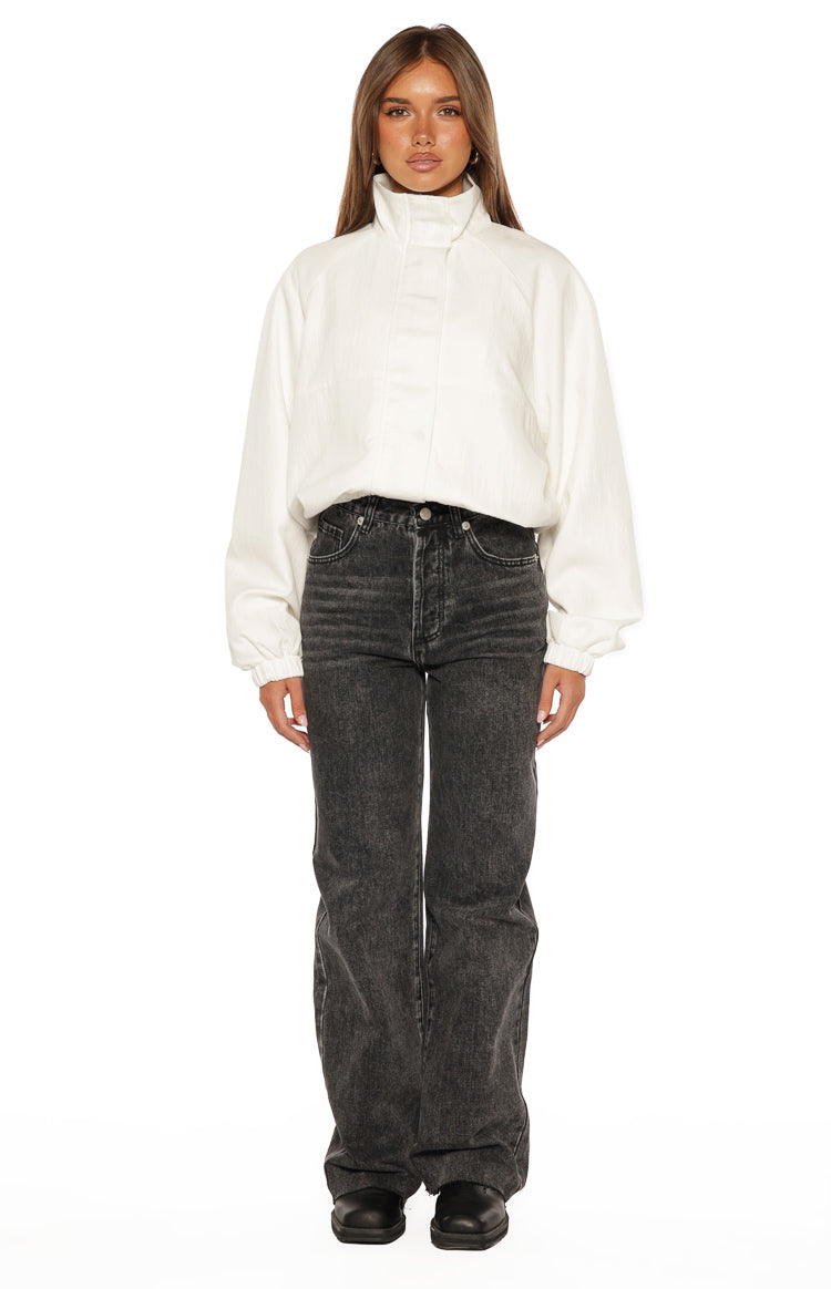 Enya Cream Funnel Neck Sports Jacket - PRE ORDER