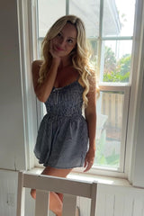 Heidi Navy Gingham Playsuit