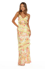 Inara Yellow Bloom Ruffle Maxi Dress - PRE ORDER