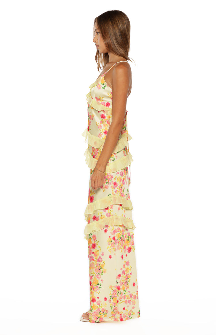 Inara Yellow Bloom Ruffle Maxi Dress - PRE ORDER