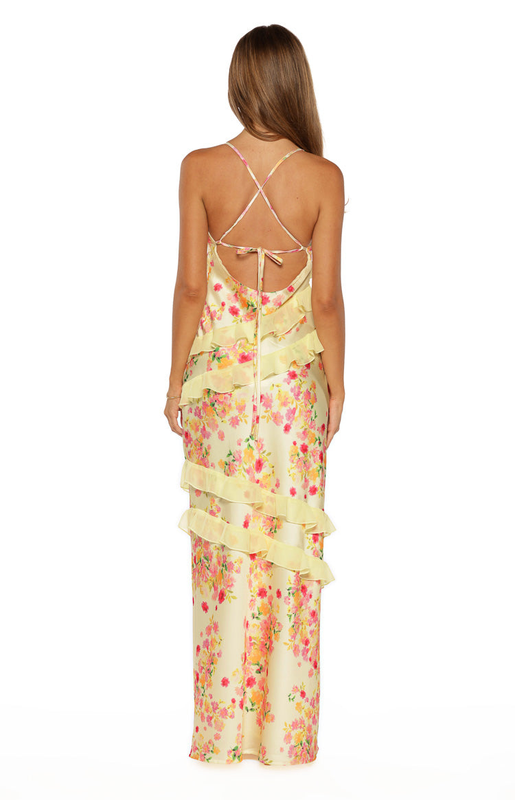 Inara Yellow Bloom Ruffle Maxi Dress - PRE ORDER