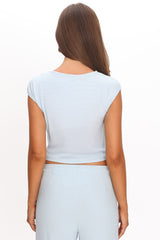 Love Somebody Cap Sleeve Top Blue