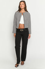 Lennie Black Gingham Quilted Jacket