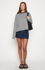 Lioness Bloom Chocolate Sea Stripe Long Sleeve Top