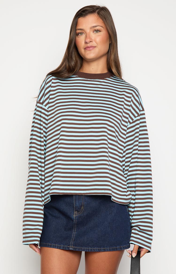 Lioness Bloom Chocolate Sea Stripe Long Sleeve Top