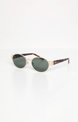Otra Eyewear Echo Gold Tortoiseshell Round Sunglasses