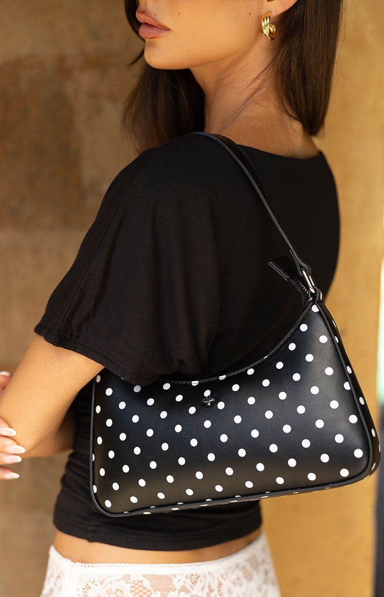 Peta and Jain Josee Black Polka Dot Shoulder Bag