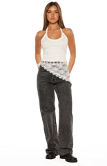 Priscille White Lace Triangle Scarf