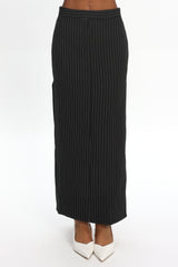 LIONESS Lune Maxi Skirt Onyx Pinstripe