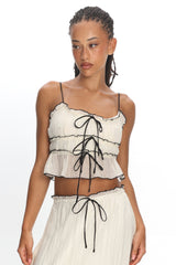 Maidens Tie Detail Overlock Top Cream