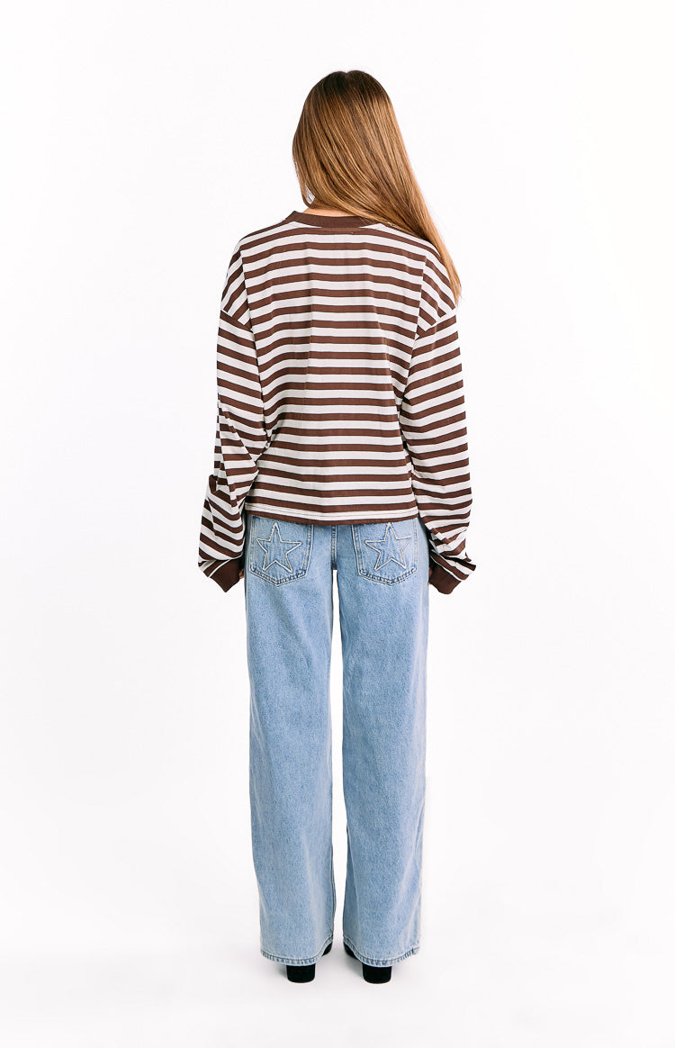 So Breezy Chocolate Stripe Long Sleeve Top - PRE ORDER