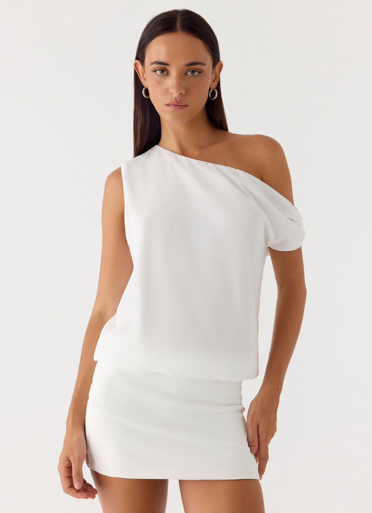Typescript Mini Dress Stick Around Mini Dress - White – Zgwlny