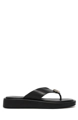 Therapy Val Black Platform Silver Trim Sandals