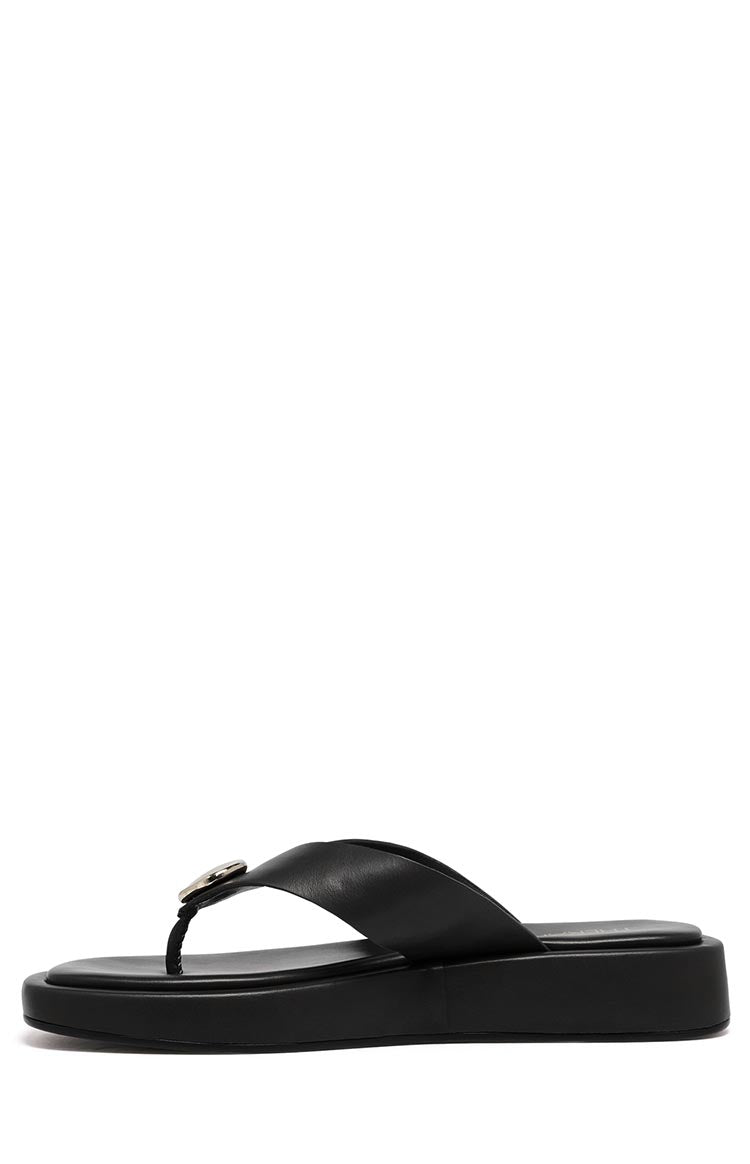 Therapy Val Black Platform Silver Trim Sandals