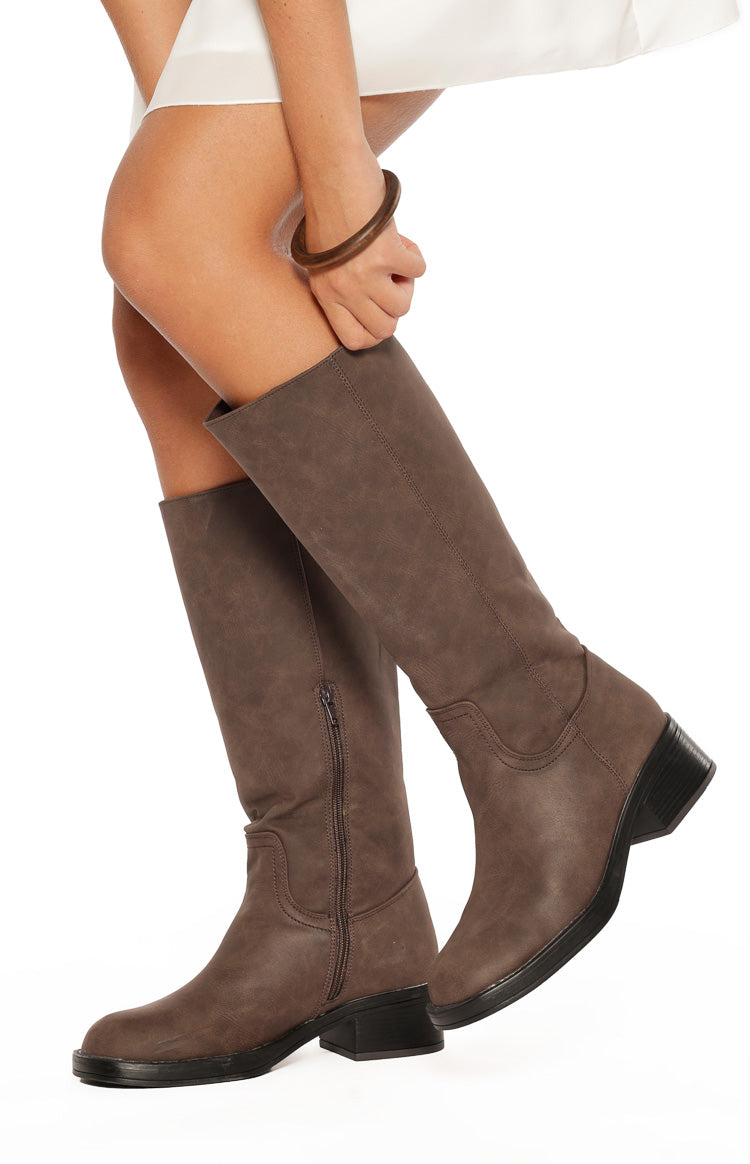 Therapy Fever Chunky Chocolate PU Boots