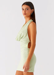Thistle Mini Dress - Forest Sage