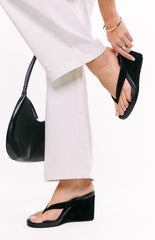 Tony Bianco Avanti Black Suede Wedge Heels