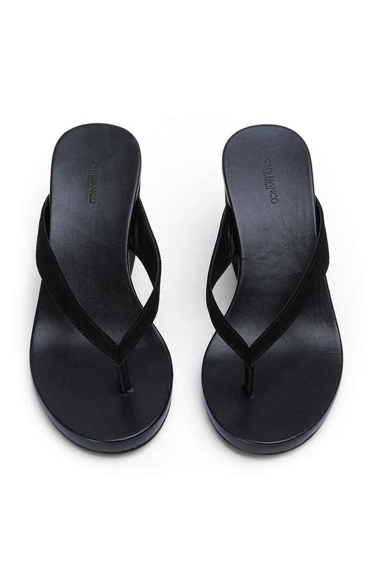 Tony Bianco Avanti Black Suede Wedge Heels