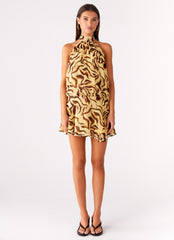 Zulla Backless Mini Dress - Laguna Print