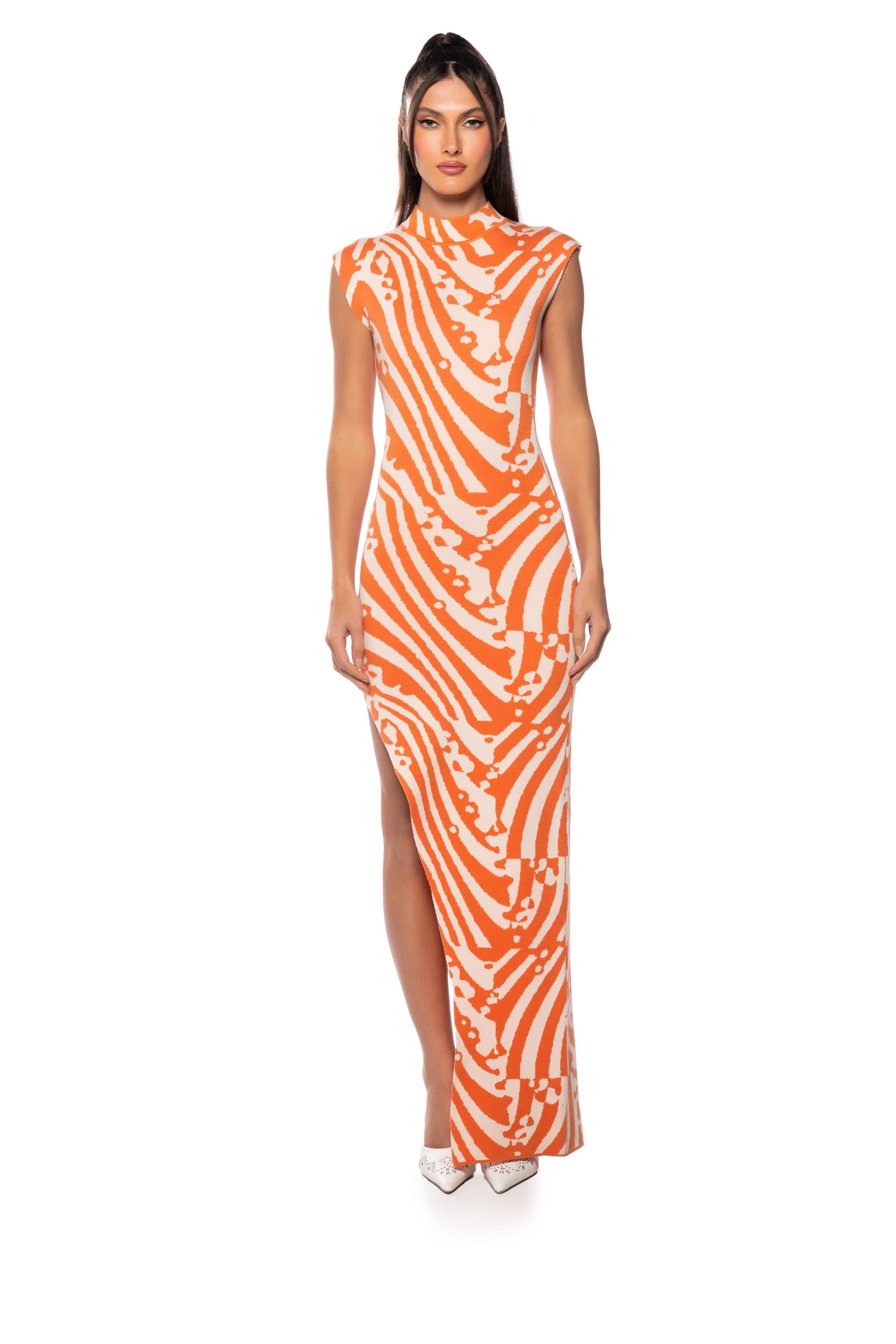 CAUGHT MY EYE MOCK NECK KNIT MAXI DRESS