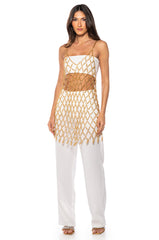 ELODIE CHAIN CHAIN MINI DRESS IN GOLD