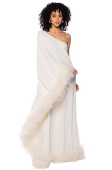 ELIZA ONE SHOULDER FEATHER MAXI