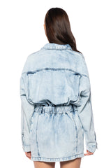 RYDER BUTTON FRONT DENIM MINI DRESS